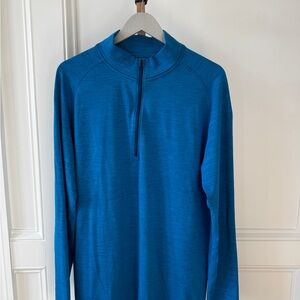 Lululemon Men’s Blue 1/4 Zip Long Sleeve Pullover Athletic Training Top XL